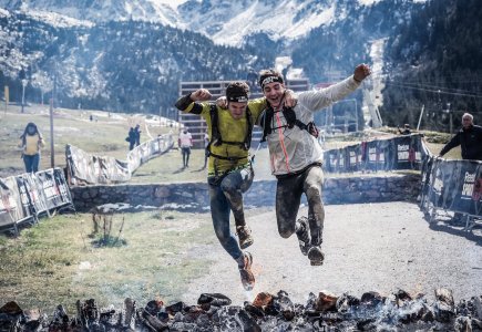 Competitors completing a Spartan race